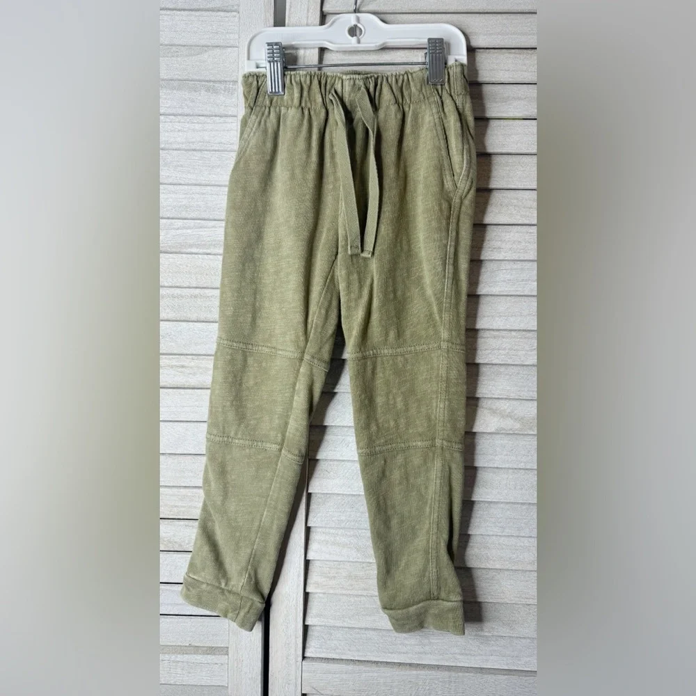 GAP Kids Boys Olive Jogger Pants XS Pull On Drawstring Utility Casual